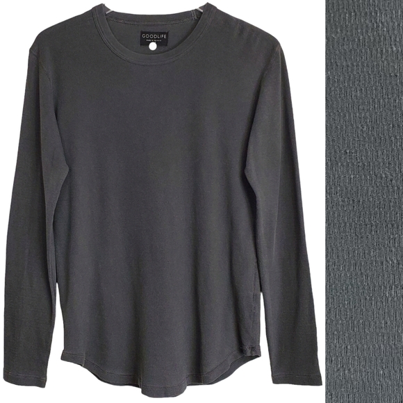 Goodlife | Shirts | Nwt Goodlife Sun Faded Thermal T Shirt Black Crew ...